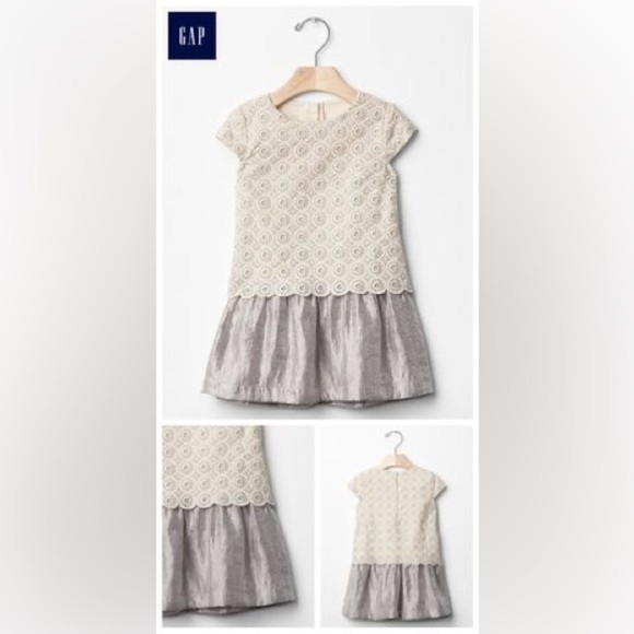 Baby Gap Shimmery Eyelet Lace Special Occasion Dress Size 2T New - Picture 2 of 6